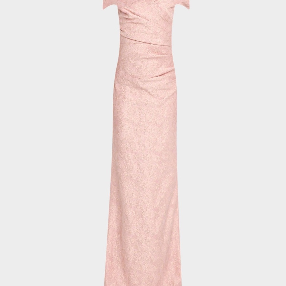 Chic Off-Shoulder Pink Gown